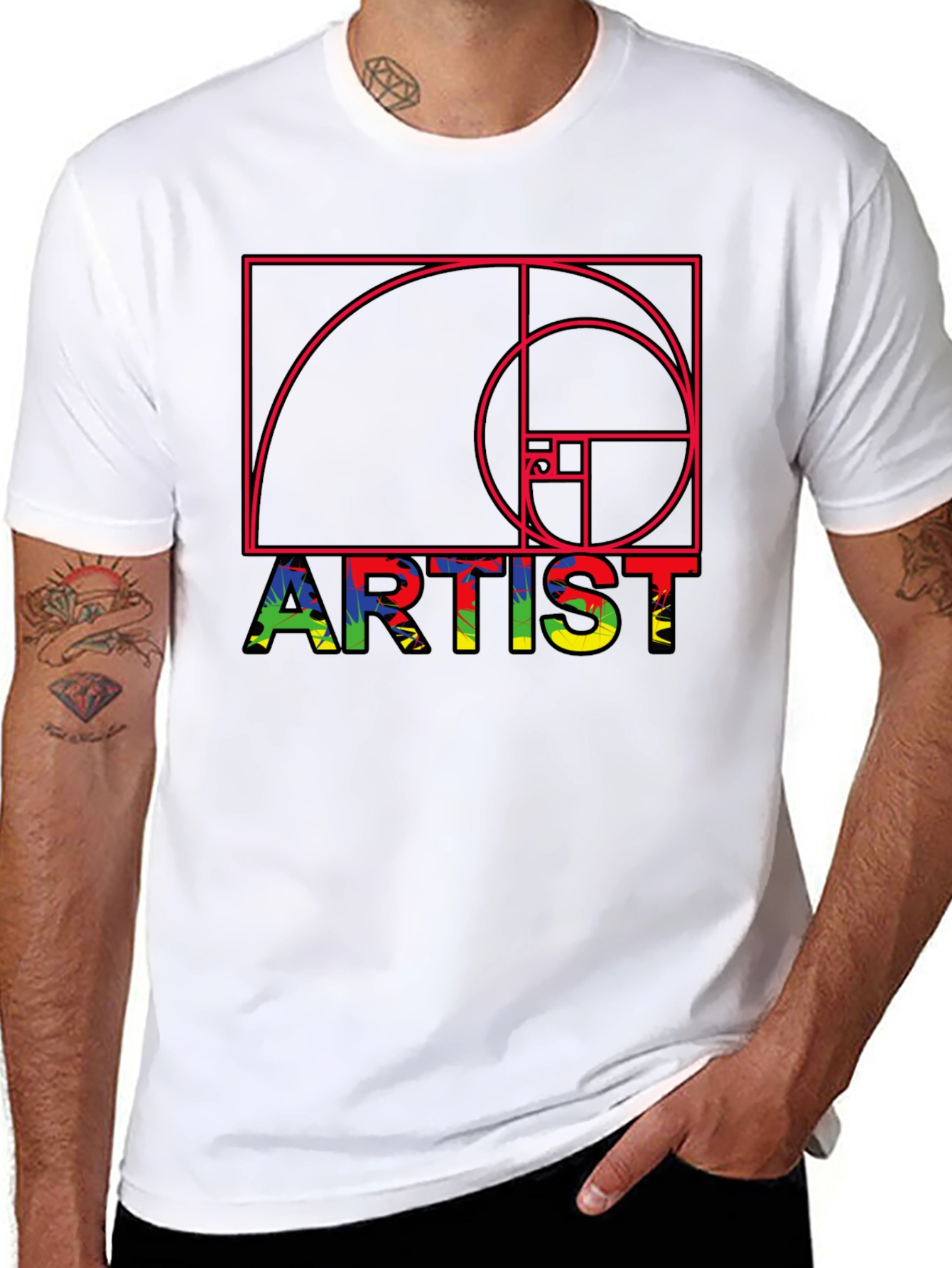 Artist Fibonacci Sequence Graphic Tee - Unique Design