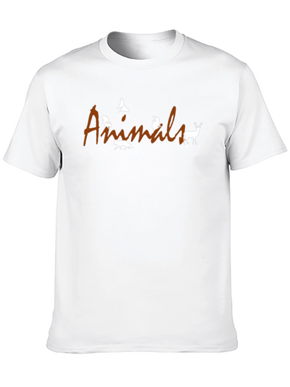 Animals Graphic T-Shirt - Black Crew Neck Tee