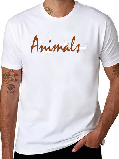 Animals Graphic T-Shirt - Black Crew Neck Tee