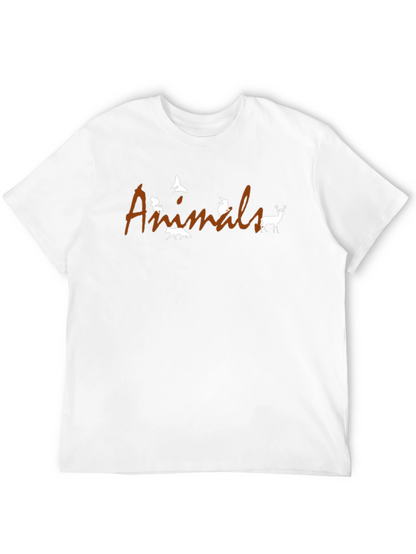 Animals Graphic T-Shirt - Black Crew Neck Tee