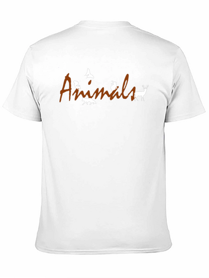 Animals Graphic T-Shirt - Black Crew Neck Tee