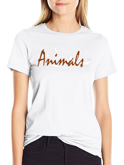 Animals Graphic T-Shirt - Black Crew Neck Tee