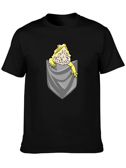 Bearded Dragon Pocket T-Shirt - Cute Reptile Tee