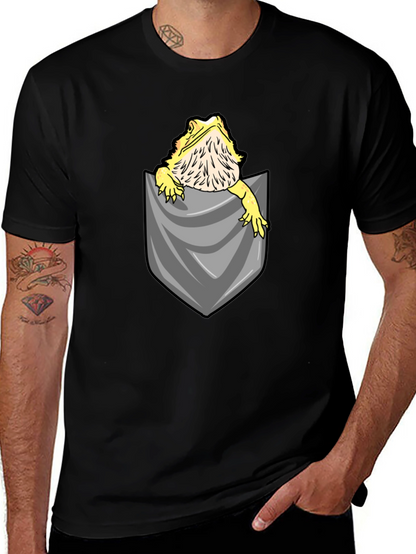 Bearded Dragon Pocket T-Shirt - Cute Reptile Tee