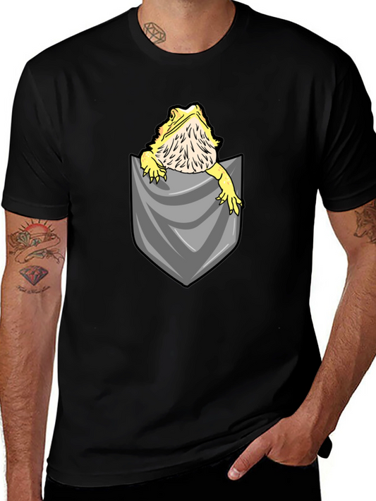 Bearded Dragon Pocket T-Shirt - Cute Reptile Tee
