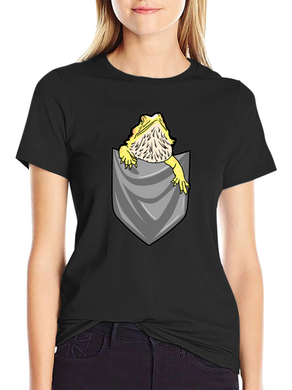 Bearded Dragon Pocket T-Shirt - Cute Reptile Tee