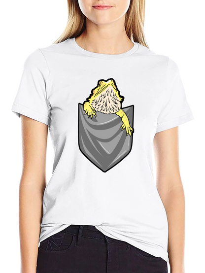 Bearded Dragon Pocket T-Shirt - Cute Reptile Tee