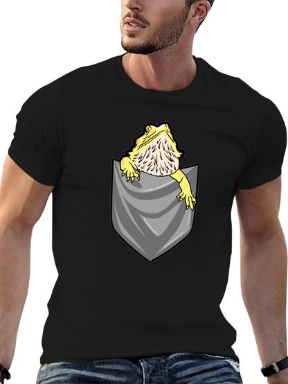 Bearded Dragon Pocket T-Shirt - Cute Reptile Tee