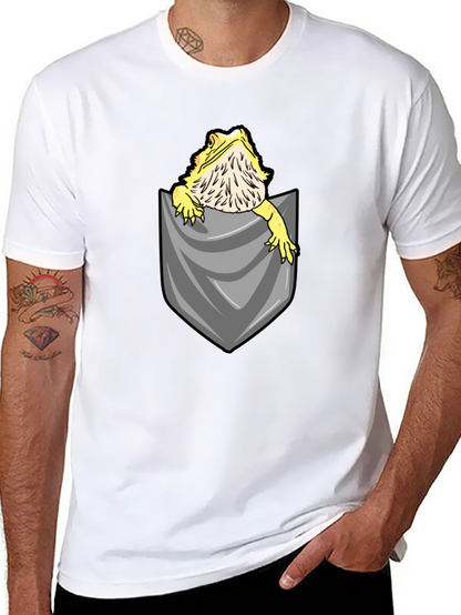 Bearded Dragon Pocket T-Shirt - Cute Reptile Tee