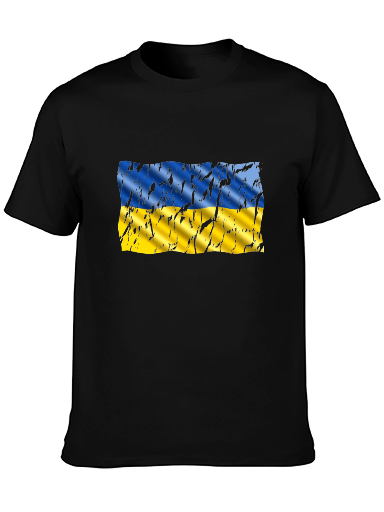 Ukraine Flag Distressed Graphic T-Shirt