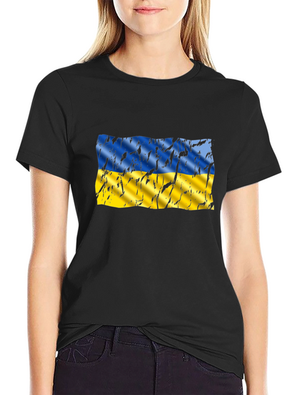 Ukraine Flag Distressed Graphic T-Shirt