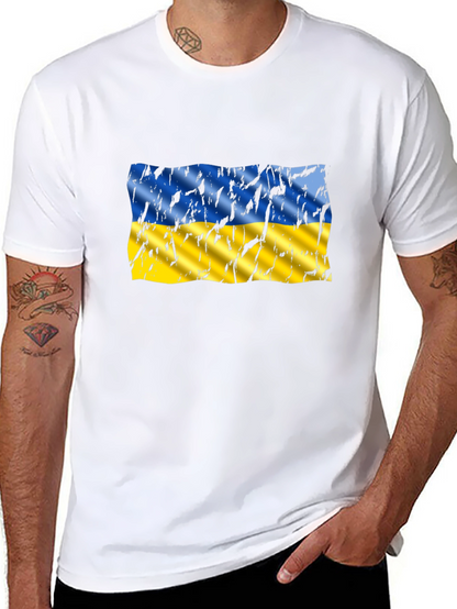 Ukraine Flag Distressed Graphic T-Shirt