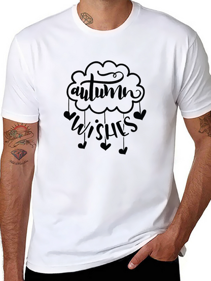 Autumn Wishes Graphic Tee - Black Cotton Comfort