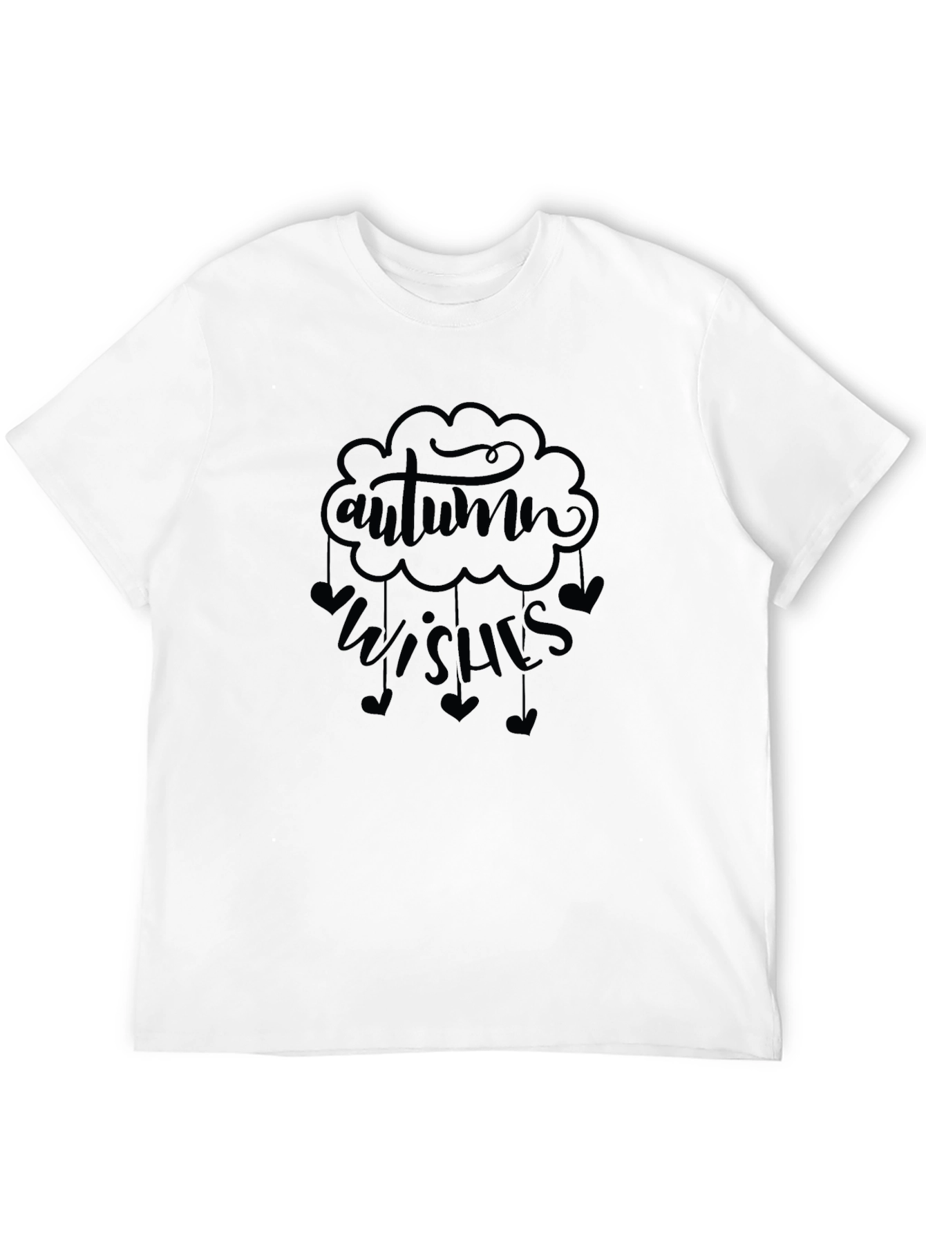 Autumn Wishes Graphic Tee - Black Cotton Comfort
