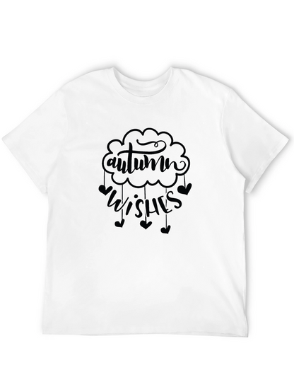 Autumn Wishes Graphic Tee - Black Cotton Comfort
