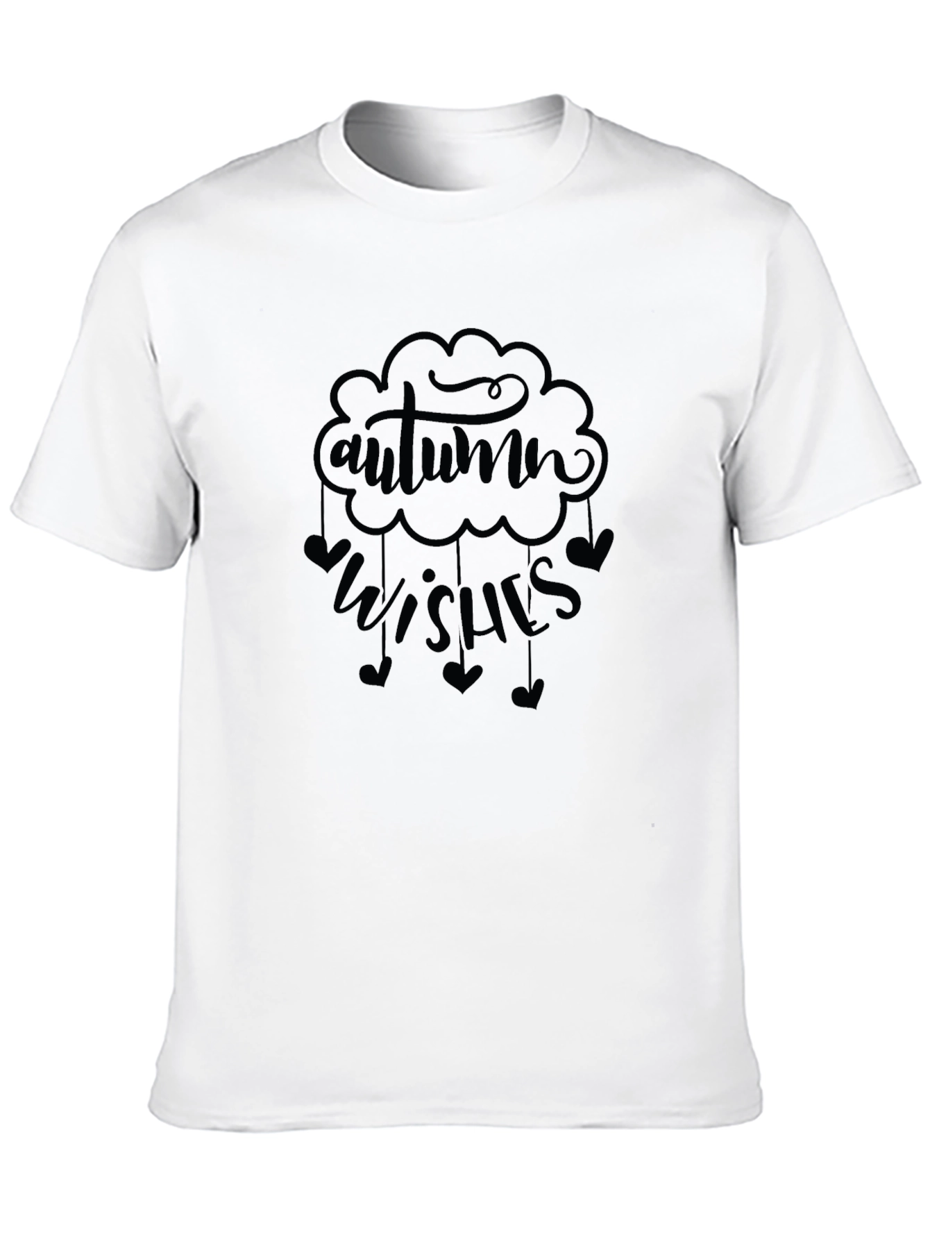 Autumn Wishes Graphic Tee - Black Cotton Comfort