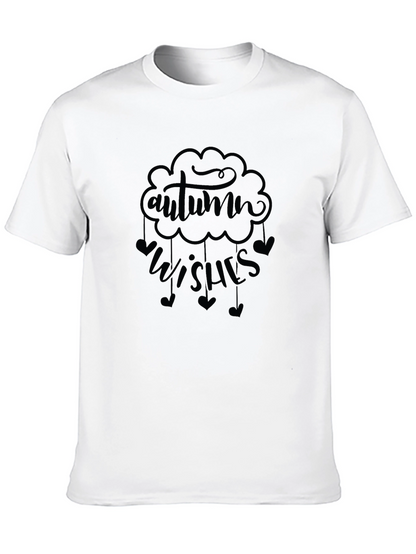 Autumn Wishes Graphic Tee - Black Cotton Comfort