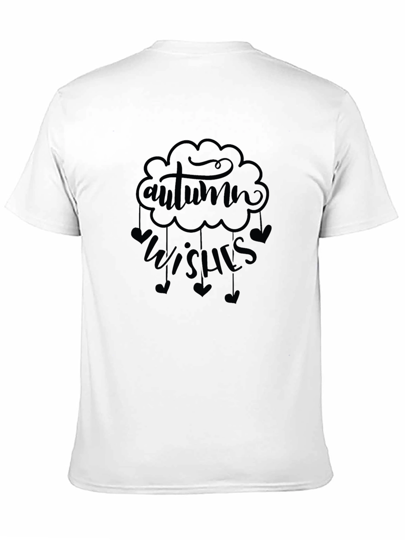 Autumn Wishes Graphic Tee - Black Cotton Comfort