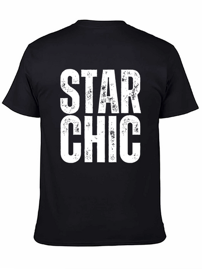 Star Chic Graphic Tee - Black Cotton T-Shirt