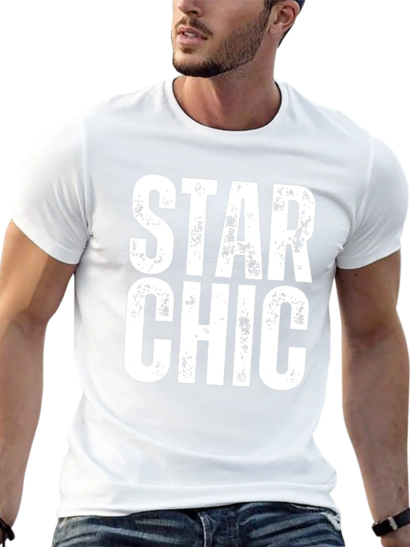Star Chic Graphic Tee - Black Cotton T-Shirt