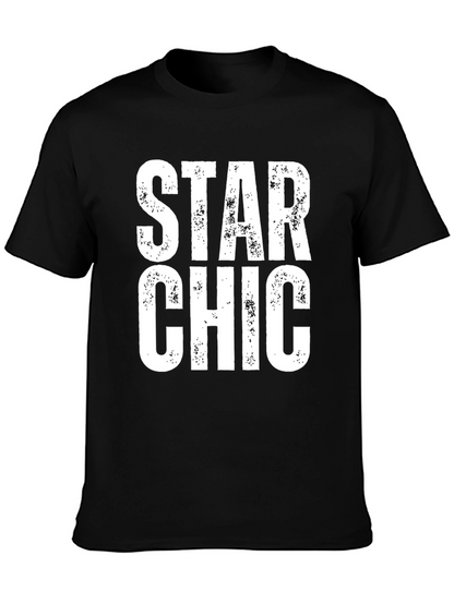 Star Chic Graphic Tee - Black Cotton T-Shirt