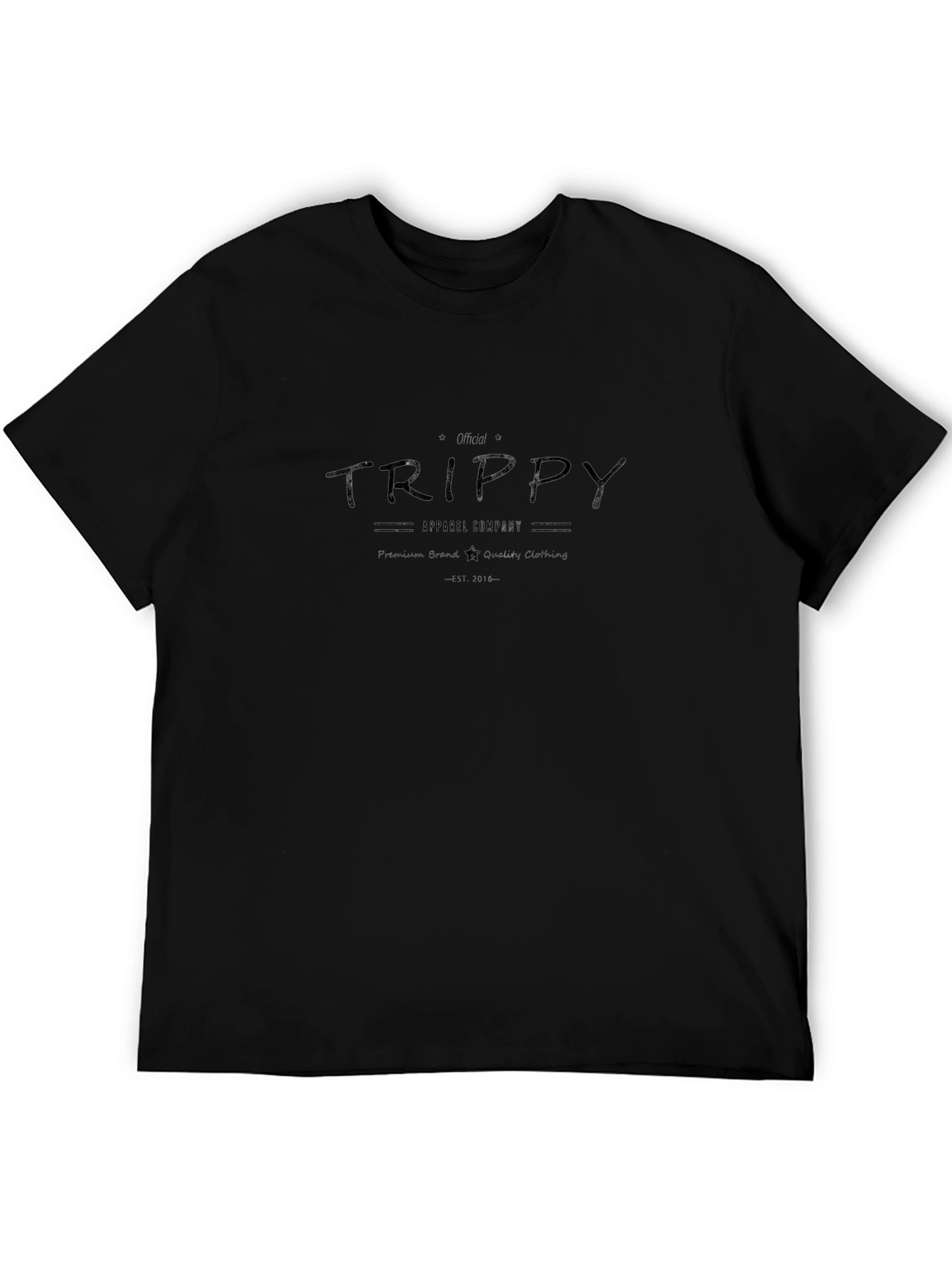 Trippy Text Graphic Black T-Shirt