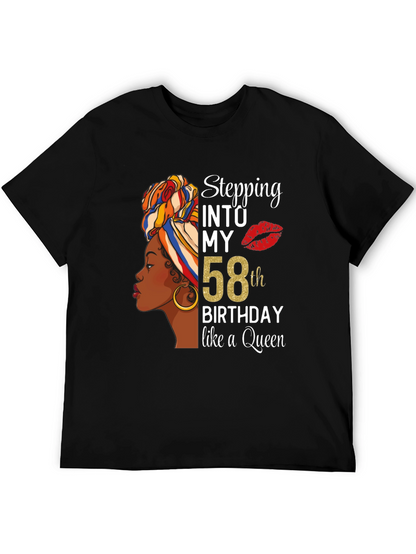 Stepping Into My 58th Birthday Queen T-Shirt