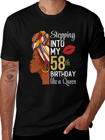 Stepping Into My 58th Birthday Queen T-Shirt