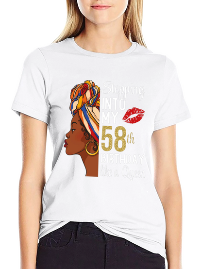 Stepping Into My 58th Birthday Queen T-Shirt