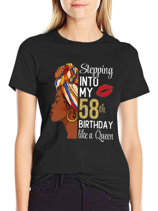 Stepping Into My 58th Birthday Queen T-Shirt
