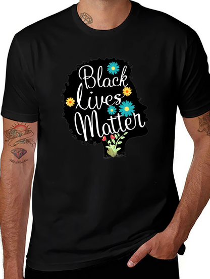 Black Lives Matter Floral Afro Tee