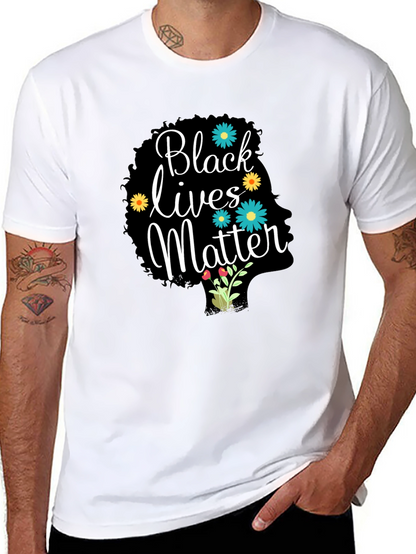 Black Lives Matter Floral Afro Tee