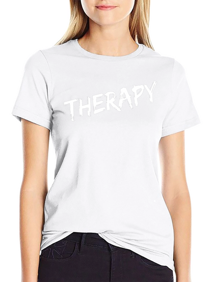 Therapy Slogan Black T-Shirt
