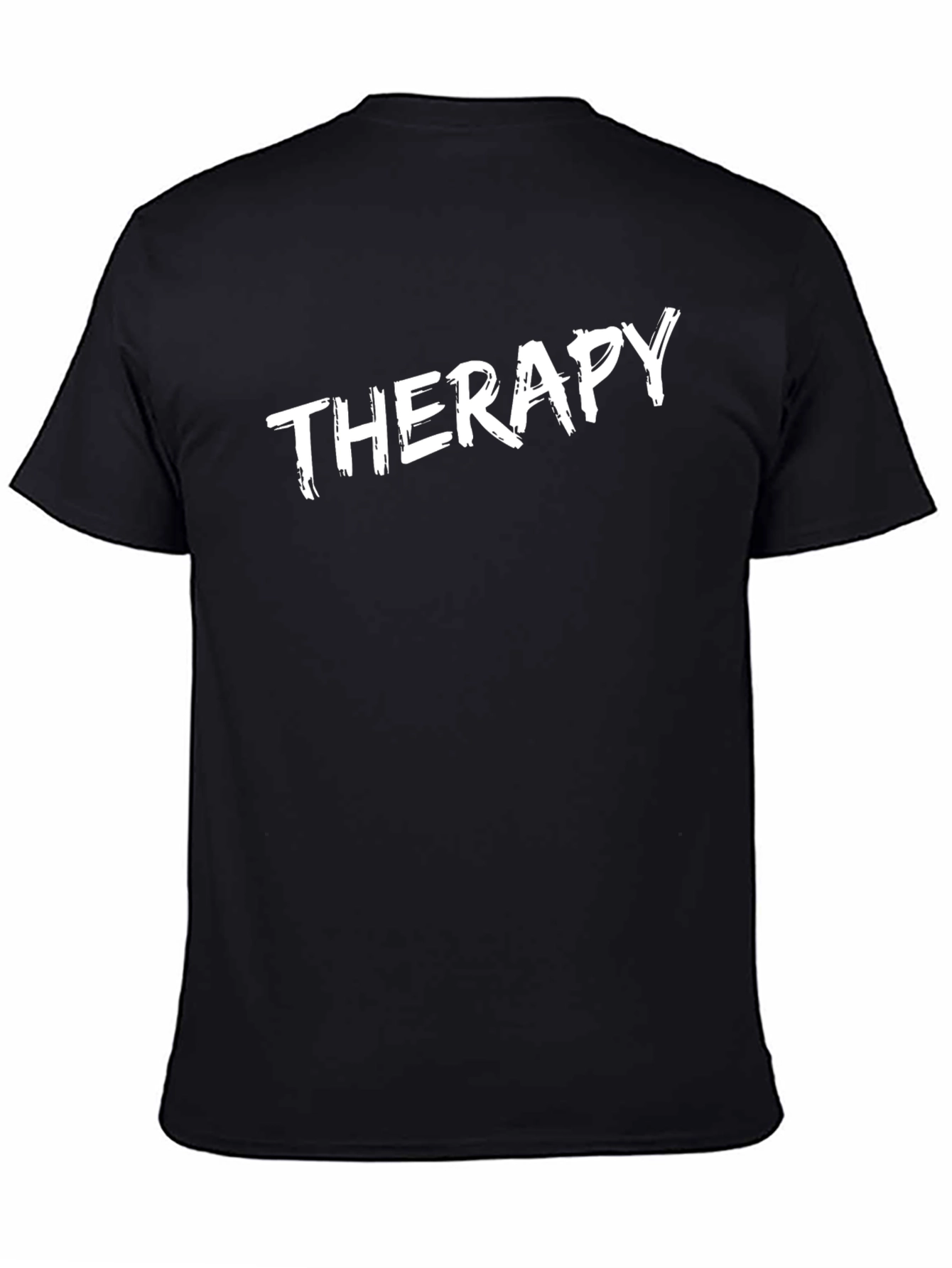 Therapy Slogan Black T-Shirt