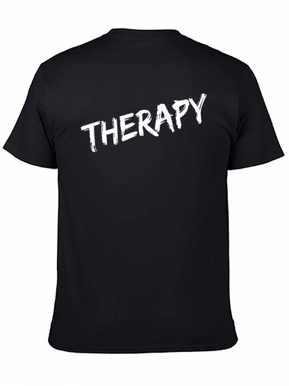 Therapy Slogan Black T-Shirt