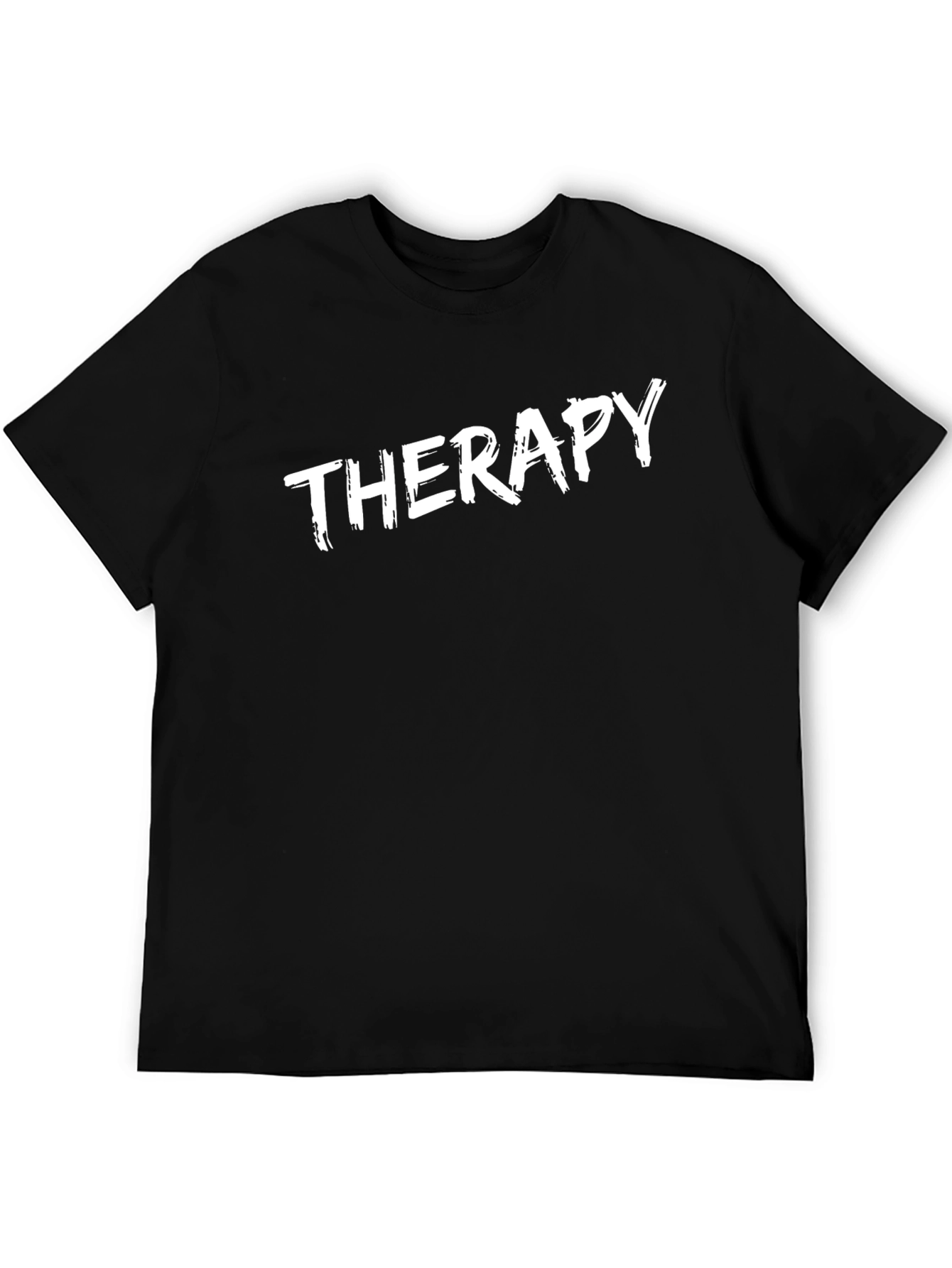 Therapy Slogan Black T-Shirt