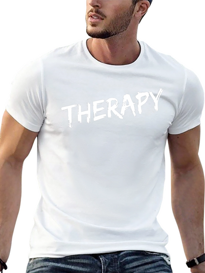 Therapy Slogan Black T-Shirt
