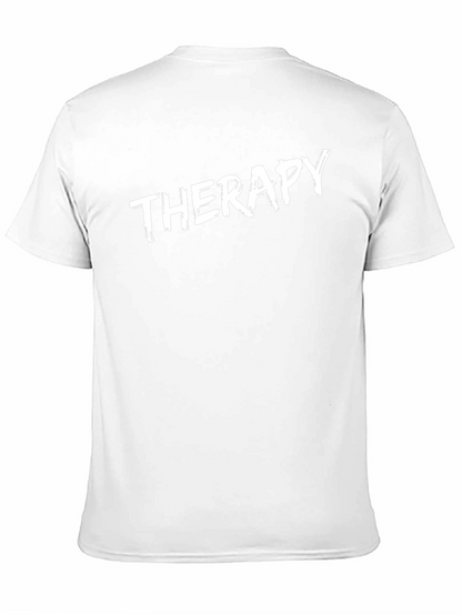 Therapy Slogan Black T-Shirt