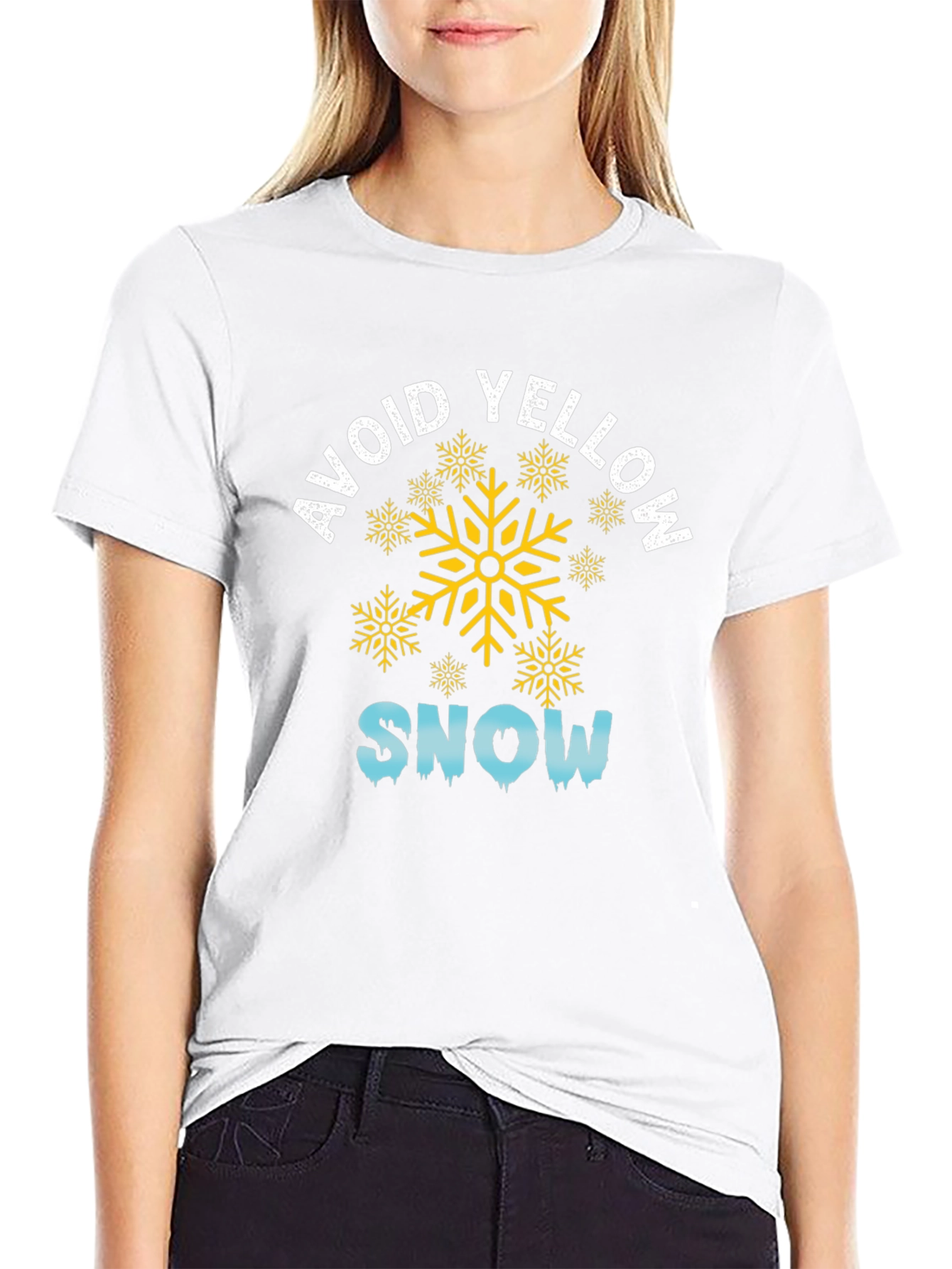Avoid Yellow Snow Black Graphic Tee