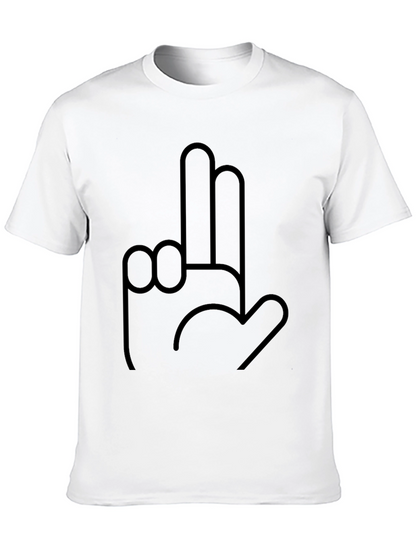 Black Graphic Tee - Shocking Hand Gesture Design