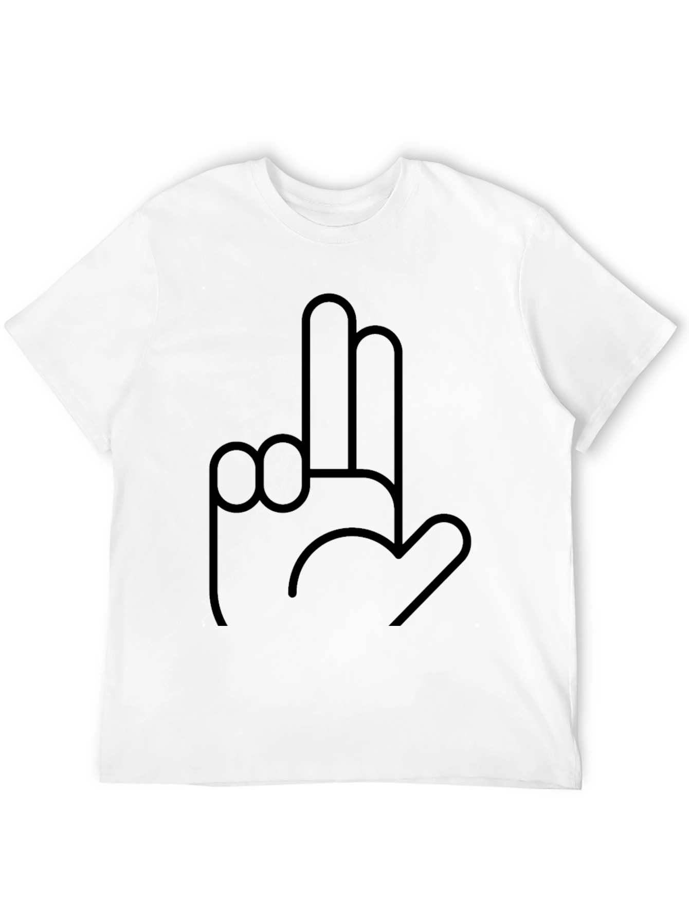 Black Graphic Tee - Shocking Hand Gesture Design