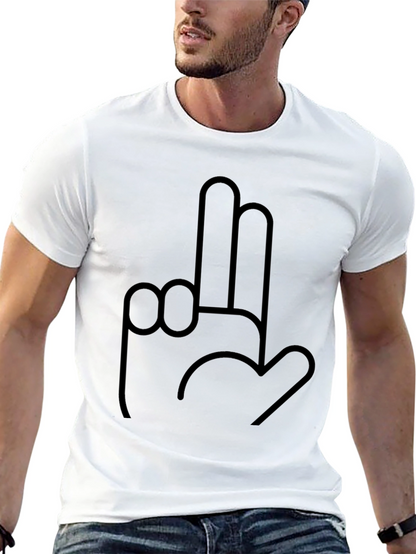 Black Graphic Tee - Shocking Hand Gesture Design