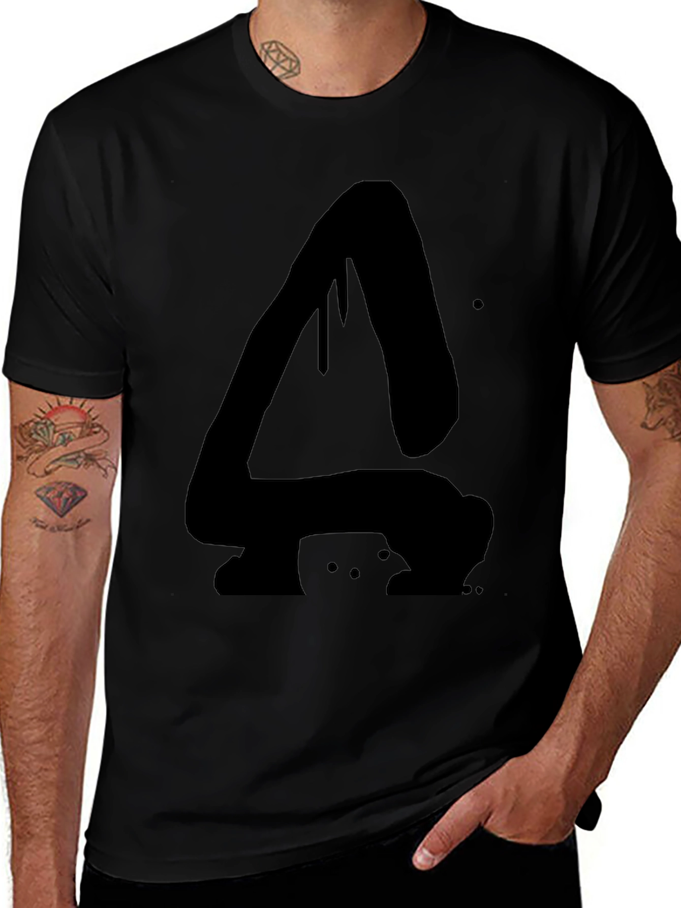 Abstract Dripping A Black Graphic T-Shirt