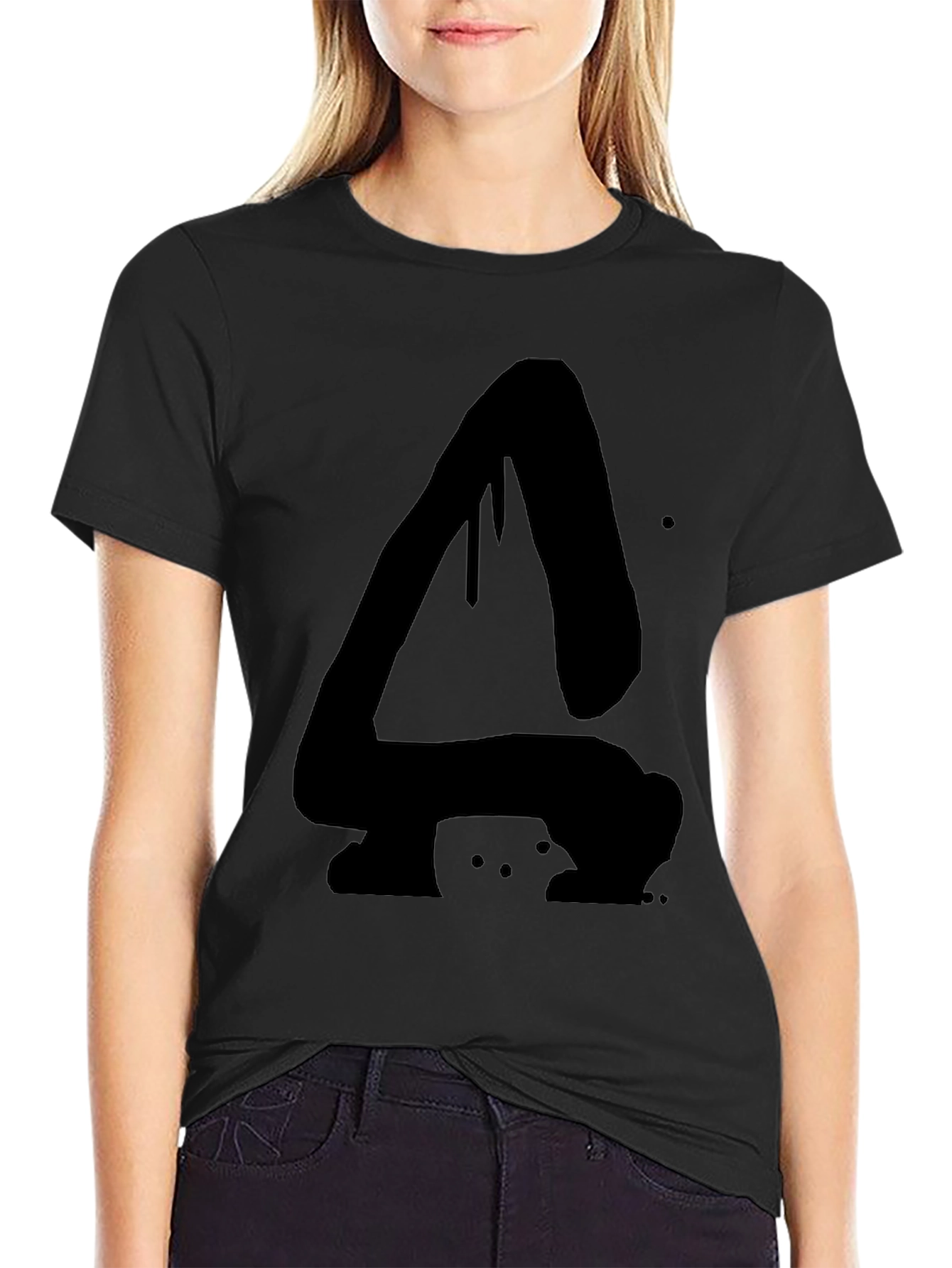 Abstract Dripping A Black Graphic T-Shirt