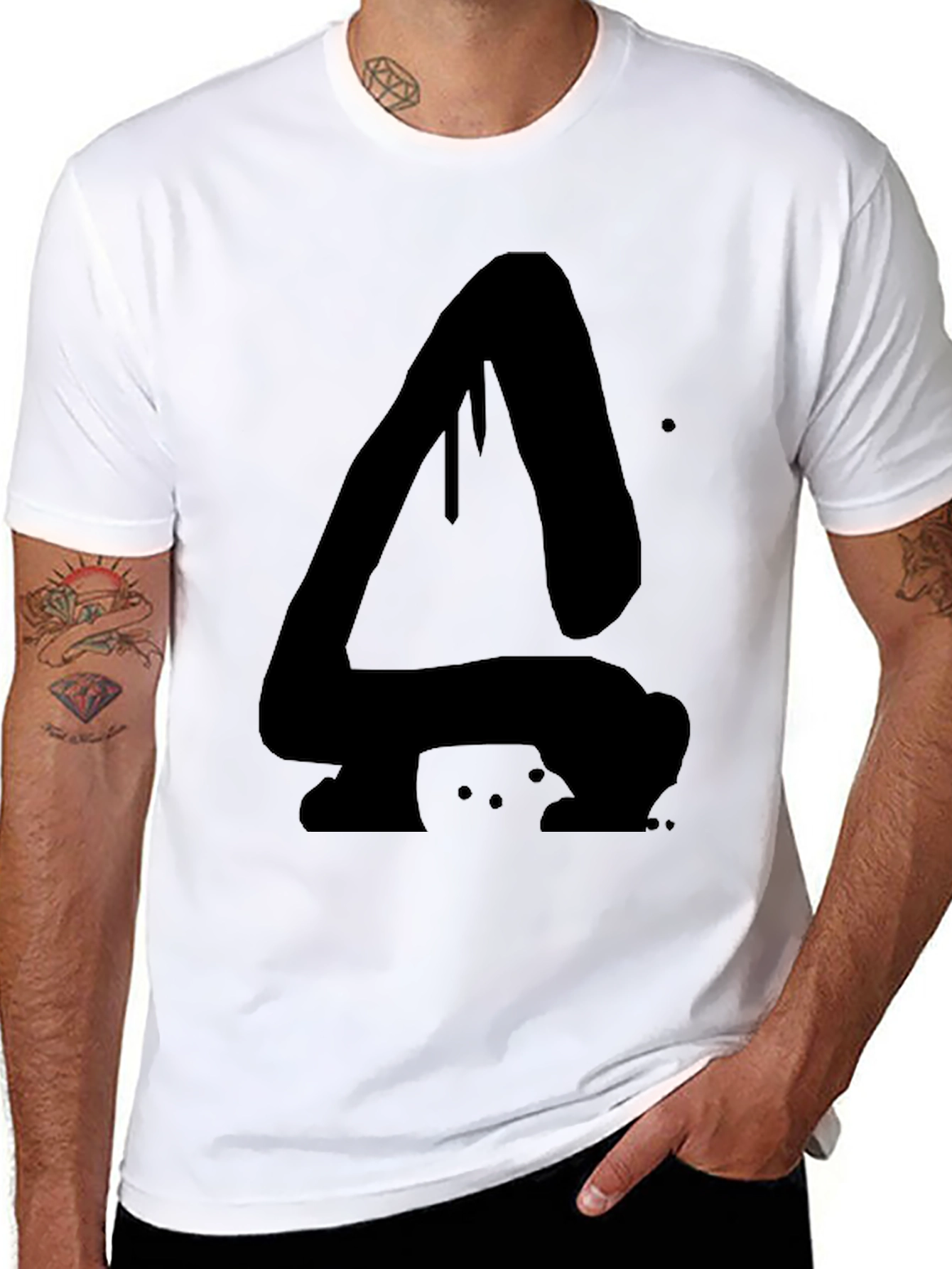 Abstract Dripping A Black Graphic T-Shirt