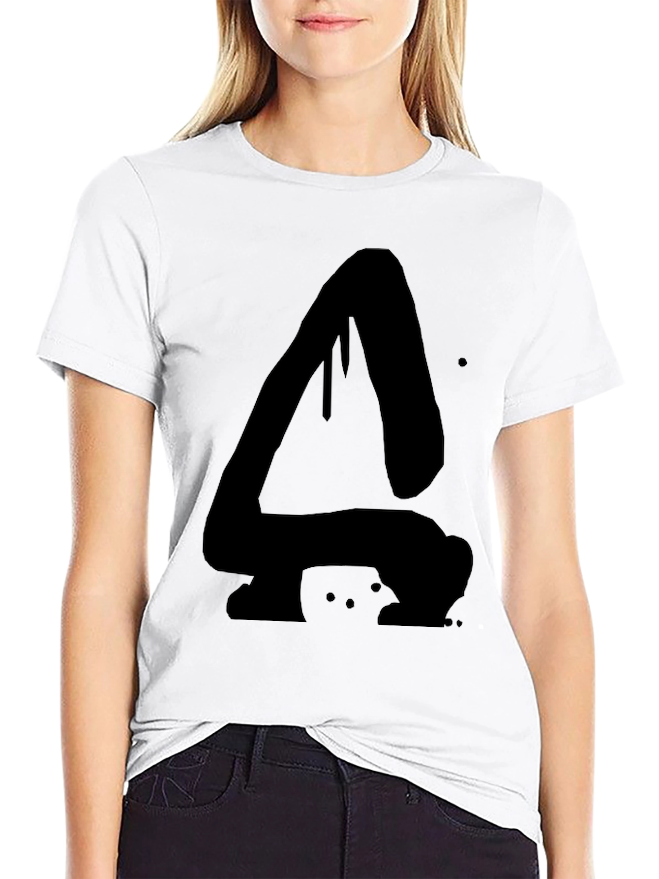 Abstract Dripping A Black Graphic T-Shirt