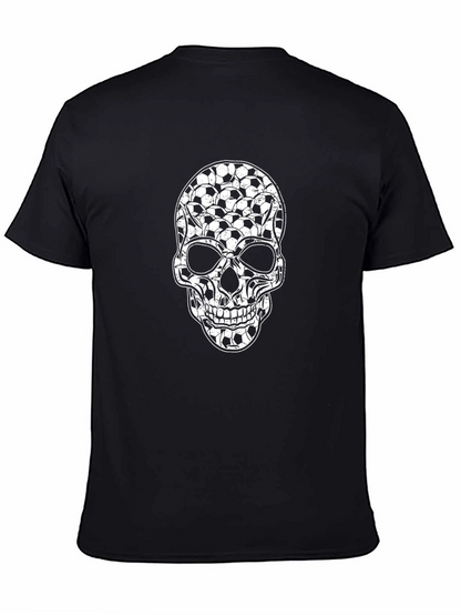 Soccer Ball Skull Graphic T-Shirt - Black