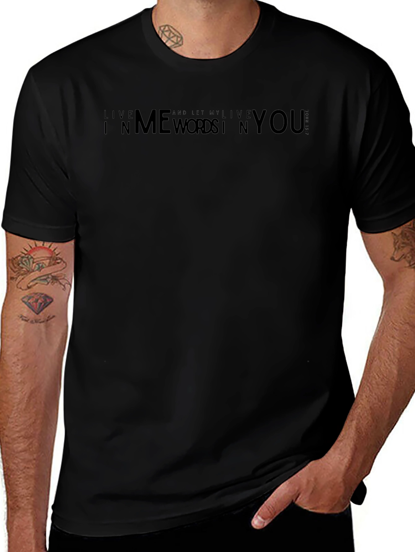 Black Graphic Print Crew Neck T-Shirt