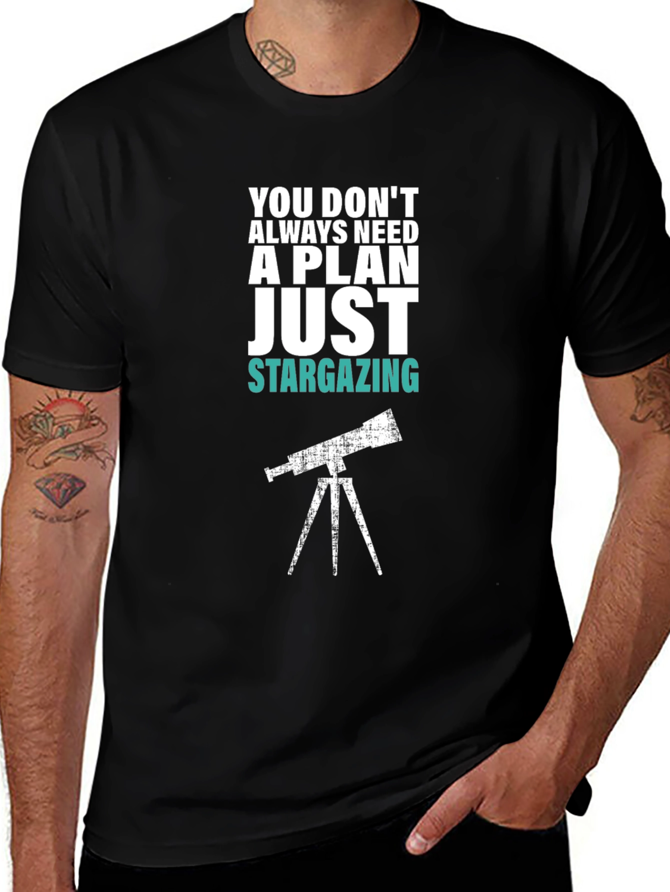 Stargazing Graphic Tee - Mens Black T-Shirt