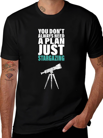 Stargazing Graphic Tee - Mens Black T-Shirt